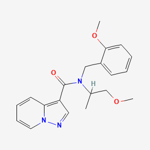 molecular formula C20H23N3O3 B3918316 N-(2-methoxybenzyl)-N-(2-methoxy-1-methylethyl)pyrazolo[1,5-a]pyridine-3-carboxamide 