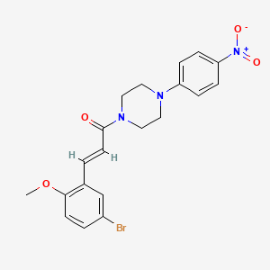 molecular formula C20H20BrN3O4 B3918319 1-[3-(5-bromo-2-methoxyphenyl)acryloyl]-4-(4-nitrophenyl)piperazine 