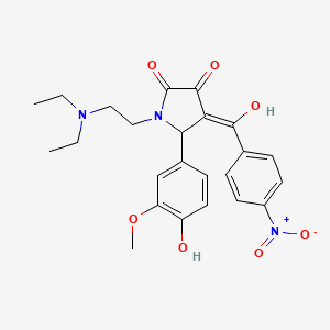 molecular formula C24H27N3O7 B3918326 1-[2-(diethylamino)ethyl]-3-hydroxy-5-(4-hydroxy-3-methoxyphenyl)-4-(4-nitrobenzoyl)-1,5-dihydro-2H-pyrrol-2-one 