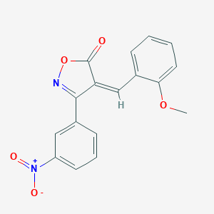 molecular formula C17H12N2O5 B391834 3-{3-nitrophenyl}-4-(2-methoxybenzylidene)-5(4H)-isoxazolone 