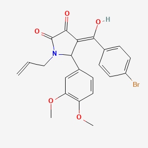 molecular formula C22H20BrNO5 B3918357 1-allyl-4-(4-bromobenzoyl)-5-(3,4-dimethoxyphenyl)-3-hydroxy-1,5-dihydro-2H-pyrrol-2-one 