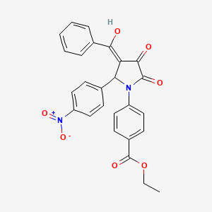 molecular formula C26H20N2O7 B3918358 ethyl 4-[3-benzoyl-4-hydroxy-2-(4-nitrophenyl)-5-oxo-2,5-dihydro-1H-pyrrol-1-yl]benzoate 