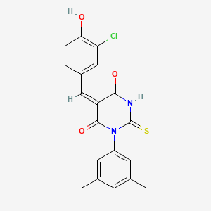 molecular formula C19H15ClN2O3S B3918366 5-(3-chloro-4-hydroxybenzylidene)-1-(3,5-dimethylphenyl)-2-thioxodihydro-4,6(1H,5H)-pyrimidinedione 