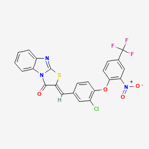 molecular formula C23H11ClF3N3O4S B3918369 2-{3-chloro-4-[2-nitro-4-(trifluoromethyl)phenoxy]benzylidene}[1,3]thiazolo[3,2-a]benzimidazol-3(2H)-one 