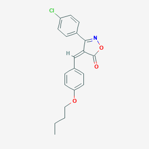 molecular formula C20H18ClNO3 B391837 4-(4-butoxybenzylidene)-3-(4-chlorophenyl)-5(4H)-isoxazolone 