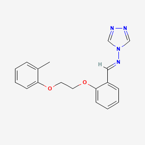 molecular formula C18H18N4O2 B3918375 N-{2-[2-(2-methylphenoxy)ethoxy]benzylidene}-4H-1,2,4-triazol-4-amine 