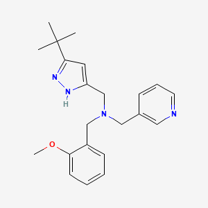 molecular formula C22H28N4O B3918378 1-(5-tert-butyl-1H-pyrazol-3-yl)-N-(2-methoxybenzyl)-N-(pyridin-3-ylmethyl)methanamine 