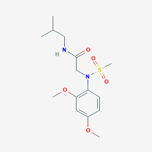 molecular formula C15H24N2O5S B3918381 N~2~-(2,4-dimethoxyphenyl)-N~1~-isobutyl-N~2~-(methylsulfonyl)glycinamide 