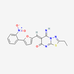 molecular formula C18H13N5O4S B3918396 2-ethyl-5-imino-6-{[5-(2-nitrophenyl)-2-furyl]methylene}-5,6-dihydro-7H-[1,3,4]thiadiazolo[3,2-a]pyrimidin-7-one CAS No. 6186-82-9