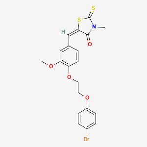 molecular formula C20H18BrNO4S2 B3918413 5-{4-[2-(4-bromophenoxy)ethoxy]-3-methoxybenzylidene}-3-methyl-2-thioxo-1,3-thiazolidin-4-one 