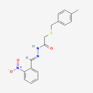 molecular formula C17H17N3O3S B3918417 2-[(4-methylbenzyl)thio]-N'-(2-nitrobenzylidene)acetohydrazide 