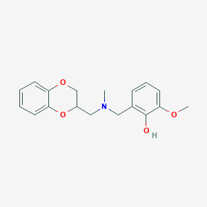 molecular formula C18H21NO4 B3918434 2-{[(2,3-dihydro-1,4-benzodioxin-2-ylmethyl)(methyl)amino]methyl}-6-methoxyphenol 