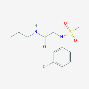 molecular formula C13H19ClN2O3S B3918437 N~2~-(3-chlorophenyl)-N~1~-isobutyl-N~2~-(methylsulfonyl)glycinamide 