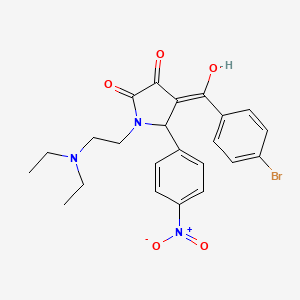 molecular formula C23H24BrN3O5 B3918453 4-(4-bromobenzoyl)-1-[2-(diethylamino)ethyl]-3-hydroxy-5-(4-nitrophenyl)-1,5-dihydro-2H-pyrrol-2-one 