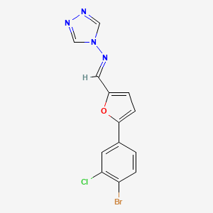 molecular formula C13H8BrClN4O B3918476 N-{[5-(4-bromo-3-chlorophenyl)-2-furyl]methylene}-4H-1,2,4-triazol-4-amine 