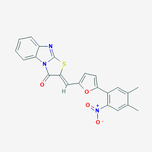 molecular formula C22H15N3O4S B391848 2-[(5-{2-nitro-4,5-dimethylphenyl}-2-furyl)methylene][1,3]thiazolo[3,2-a]benzimidazol-3(2H)-one 