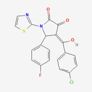 molecular formula C20H12ClFN2O3S B3918494 4-(4-chlorobenzoyl)-5-(4-fluorophenyl)-3-hydroxy-1-(1,3-thiazol-2-yl)-1,5-dihydro-2H-pyrrol-2-one 