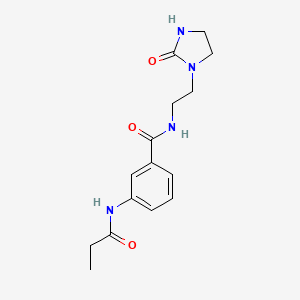 molecular formula C15H20N4O3 B3918497 N-[2-(2-oxoimidazolidin-1-yl)ethyl]-3-(propionylamino)benzamide 