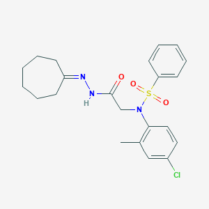 N-(4-chloro-2-methylphenyl)-N-[2-(2-cycloheptylidenehydrazino)-2-oxoethyl]benzenesulfonamide