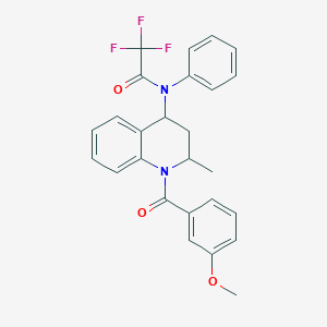 molecular formula C26H23F3N2O3 B3918522 2,2,2-trifluoro-N-[1-(3-methoxybenzoyl)-2-methyl-1,2,3,4-tetrahydro-4-quinolinyl]-N-phenylacetamide CAS No. 6189-43-1