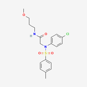 molecular formula C19H23ClN2O4S B3918523 N~2~-(4-chlorophenyl)-N~1~-(3-methoxypropyl)-N~2~-[(4-methylphenyl)sulfonyl]glycinamide 