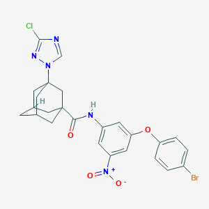 molecular formula C25H23BrClN5O4 B391854 N-{3-(4-bromophenoxy)-5-nitrophenyl}-3-(3-chloro-1H-1,2,4-triazol-1-yl)-1-adamantanecarboxamide 