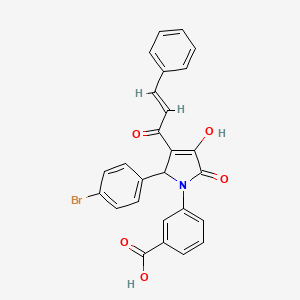 molecular formula C26H18BrNO5 B3918541 3-[2-(4-bromophenyl)-3-cinnamoyl-4-hydroxy-5-oxo-2,5-dihydro-1H-pyrrol-1-yl]benzoic acid 