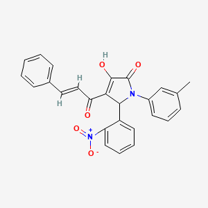 molecular formula C26H20N2O5 B3918546 4-cinnamoyl-3-hydroxy-1-(3-methylphenyl)-5-(2-nitrophenyl)-1,5-dihydro-2H-pyrrol-2-one 