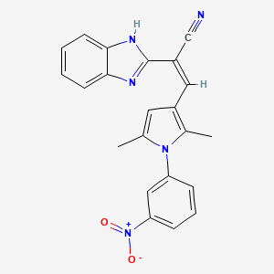 molecular formula C22H17N5O2 B3918554 2-(1H-benzimidazol-2-yl)-3-[2,5-dimethyl-1-(3-nitrophenyl)-1H-pyrrol-3-yl]acrylonitrile 