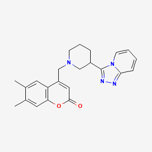 molecular formula C23H24N4O2 B3918561 6,7-dimethyl-4-[(3-[1,2,4]triazolo[4,3-a]pyridin-3-ylpiperidin-1-yl)methyl]-2H-chromen-2-one 