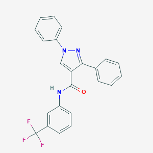 molecular formula C23H16F3N3O B391857 1,3-diphenyl-N-[3-(trifluoromethyl)phenyl]-1H-pyrazole-4-carboxamide 