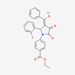 molecular formula C26H20FNO5 B3918572 ethyl 4-[3-benzoyl-2-(2-fluorophenyl)-4-hydroxy-5-oxo-2,5-dihydro-1H-pyrrol-1-yl]benzoate 