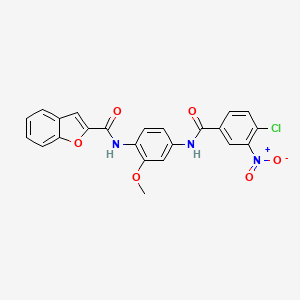molecular formula C23H16ClN3O6 B3918583 N-{4-[(4-chloro-3-nitrobenzoyl)amino]-2-methoxyphenyl}-1-benzofuran-2-carboxamide 