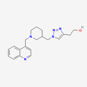 molecular formula C20H25N5O B3918590 2-(1-{[1-(4-quinolinylmethyl)-3-piperidinyl]methyl}-1H-1,2,3-triazol-4-yl)ethanol bis(trifluoroacetate) (salt) 