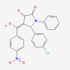 molecular formula C23H15ClN2O5 B3918605 5-(4-chlorophenyl)-3-hydroxy-4-(4-nitrobenzoyl)-1-phenyl-1,5-dihydro-2H-pyrrol-2-one 