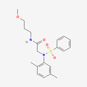 molecular formula C20H26N2O4S B3918613 N~2~-(2,5-dimethylphenyl)-N~1~-(3-methoxypropyl)-N~2~-(phenylsulfonyl)glycinamide 