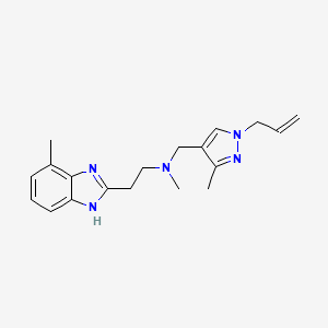 molecular formula C19H25N5 B3918619 N-[(1-allyl-3-methyl-1H-pyrazol-4-yl)methyl]-N-methyl-2-(4-methyl-1H-benzimidazol-2-yl)ethanamine 