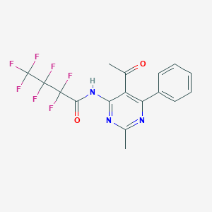 molecular formula C17H12F7N3O2 B391863 N-(5-acetyl-2-methyl-6-phenylpyrimidin-4-yl)-2,2,3,3,4,4,4-heptafluorobutanamide 