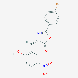 molecular formula C16H9BrN2O5 B391864 2-(4-bromophenyl)-4-{2-hydroxy-5-nitrobenzylidene}-1,3-oxazol-5(4H)-one 