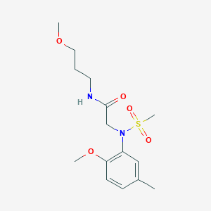 molecular formula C15H24N2O5S B3918643 N~2~-(2-methoxy-5-methylphenyl)-N~1~-(3-methoxypropyl)-N~2~-(methylsulfonyl)glycinamide 