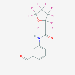 molecular formula C14H8F9NO3 B391865 N-(3-acetylphenyl)-2,2-difluoro-2-(2,3,3,4,4,5,5-heptafluorotetrahydro-2-furanyl)acetamide 