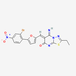 molecular formula C18H12BrN5O4S B3918670 6-{[5-(2-bromo-4-nitrophenyl)-2-furyl]methylene}-2-ethyl-5-imino-5,6-dihydro-7H-[1,3,4]thiadiazolo[3,2-a]pyrimidin-7-one 