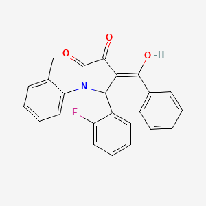 molecular formula C24H18FNO3 B3918690 4-benzoyl-5-(2-fluorophenyl)-3-hydroxy-1-(2-methylphenyl)-1,5-dihydro-2H-pyrrol-2-one 