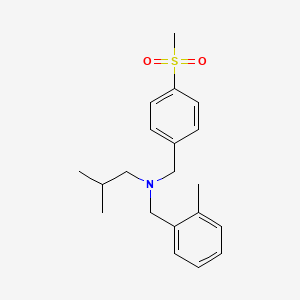 molecular formula C20H27NO2S B3918698 2-methyl-N-(2-methylbenzyl)-N-[4-(methylsulfonyl)benzyl]propan-1-amine 