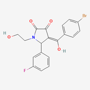 molecular formula C19H15BrFNO4 B3918706 4-(4-bromobenzoyl)-5-(3-fluorophenyl)-3-hydroxy-1-(2-hydroxyethyl)-1,5-dihydro-2H-pyrrol-2-one 