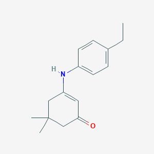molecular formula C16H21NO B391872 3-(4-Ethylanilino)-5,5-dimethyl-2-cyclohexen-1-one 