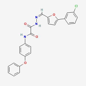 molecular formula C25H18ClN3O4 B3918723 2-(2-{[5-(3-chlorophenyl)-2-furyl]methylene}hydrazino)-2-oxo-N-(4-phenoxyphenyl)acetamide 