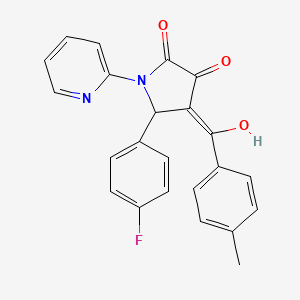 molecular formula C23H17FN2O3 B3918727 5-(4-fluorophenyl)-3-hydroxy-4-(4-methylbenzoyl)-1-(2-pyridinyl)-1,5-dihydro-2H-pyrrol-2-one 