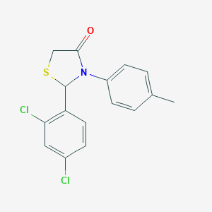molecular formula C16H13Cl2NOS B391873 2-(2,4-Dichlorophenyl)-3-(4-methylphenyl)-1,3-thiazolidin-4-one 