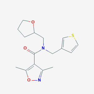 molecular formula C16H20N2O3S B3918730 3,5-dimethyl-N-(tetrahydrofuran-2-ylmethyl)-N-(3-thienylmethyl)isoxazole-4-carboxamide 